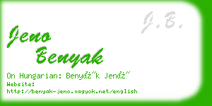 jeno benyak business card